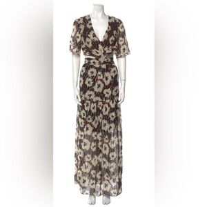 ba&sh Cream and Black Maxi Dress